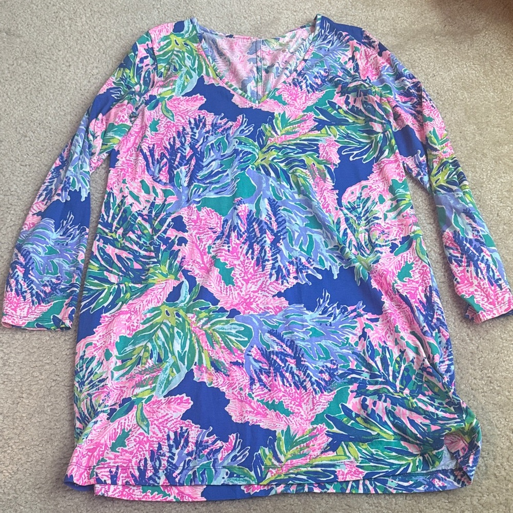 Lilly Pulitzer Pink and Blue V-Neck Top